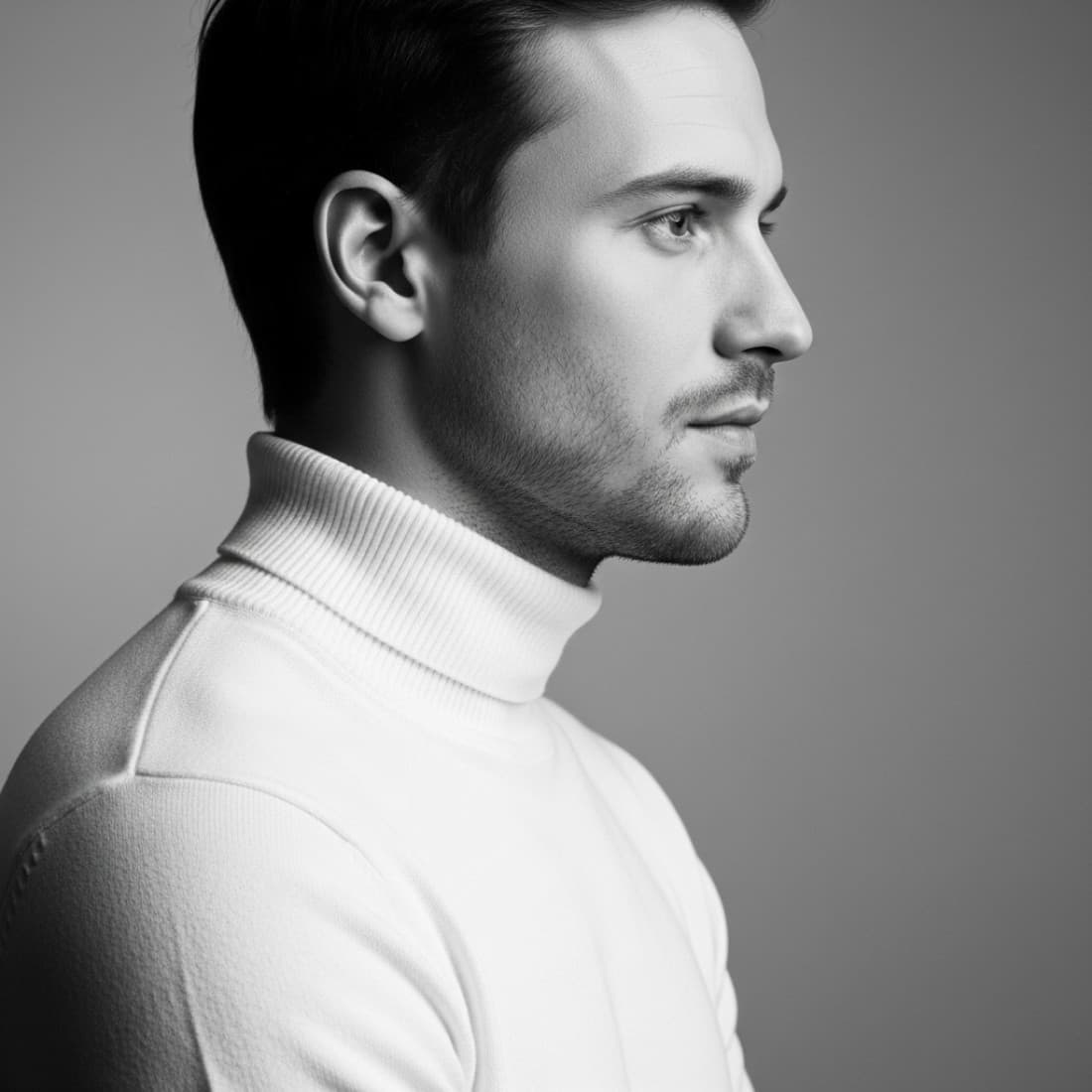 Black-and-White Side Profile Cashmere Portrait: Google Imagen prompts, Nano Banana prompts, Midjourney prompts, ChatGPT prompts, DALL-E prompts Prompt