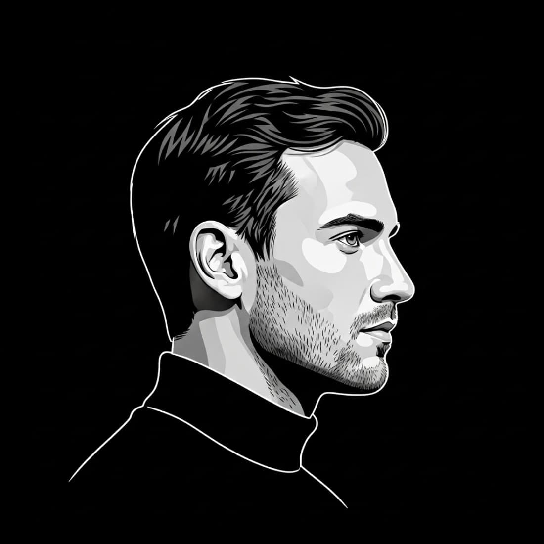 Dramatic Over-Shoulder Dark Mode Avatar: Google Imagen prompts, Nano Banana prompts, Midjourney prompts, ChatGPT prompts, DALL-E prompts Prompt