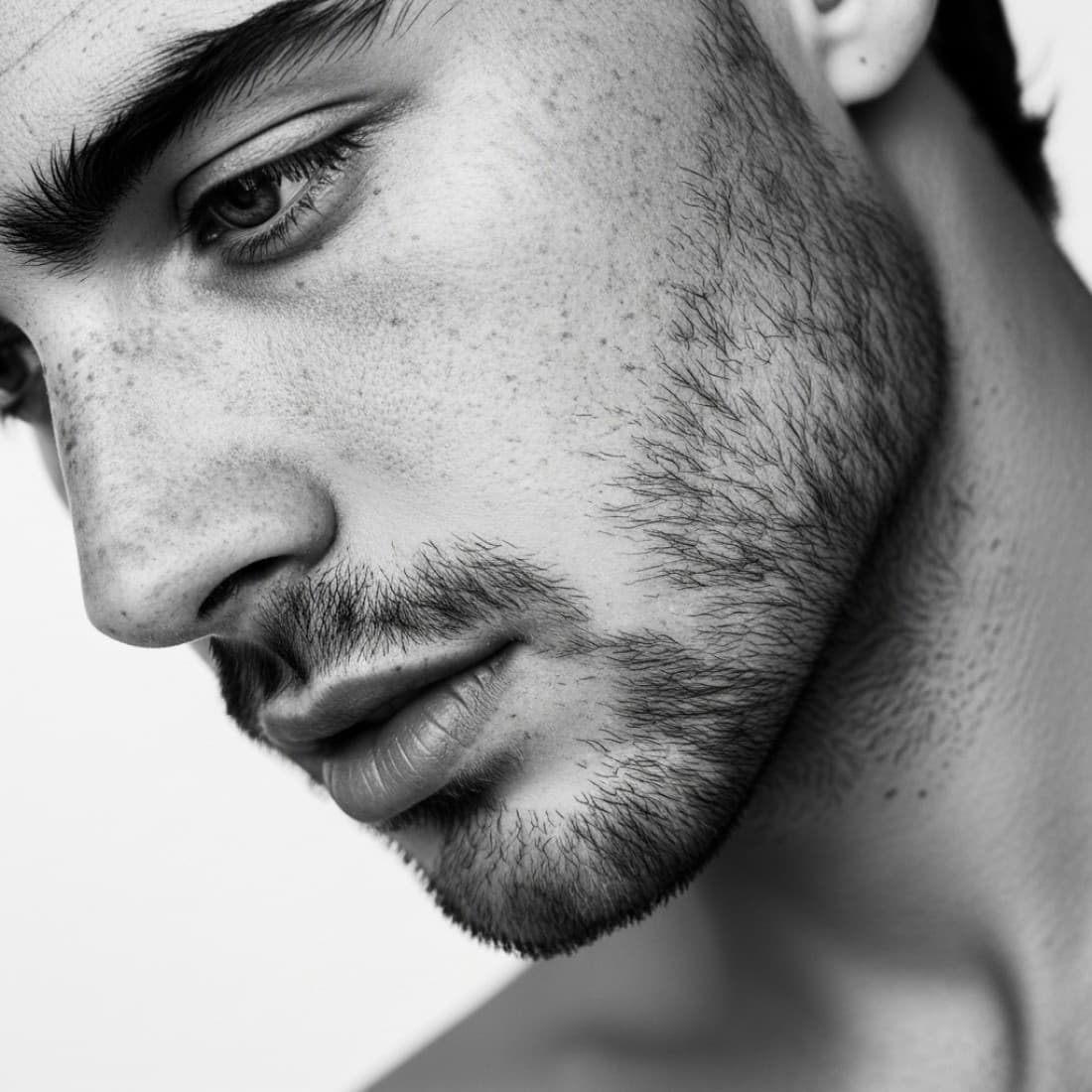 Black-and-White Intimate Close-Up LinkedIn & Instagram Portrait: Google Imagen prompts, Nano Banana prompts, Midjourney prompts, ChatGPT prompts, DALL-E prompts Prompt