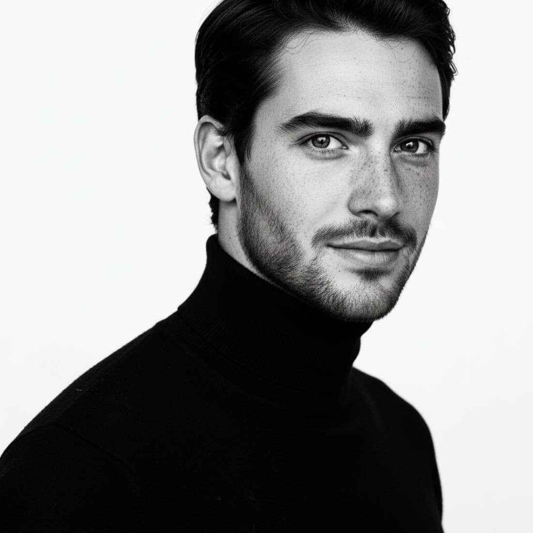 Black-and-White 3/4 Profile LinkedIn & Instagram Headshot: Google Imagen prompts, Nano Banana prompts, Midjourney prompts, ChatGPT prompts, DALL-E prompts Prompt
