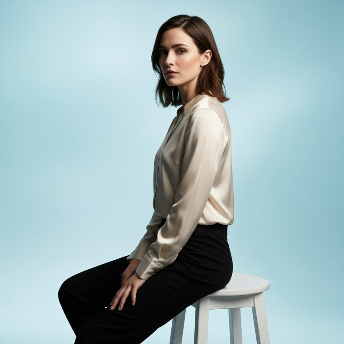 Women's LinkedIn Instagram AI Professional Portrait Seated: Google Imagen prompts, Nano Banana prompts, Midjourney prompts, ChatGPT prompts, DALL-E prompts Prompt