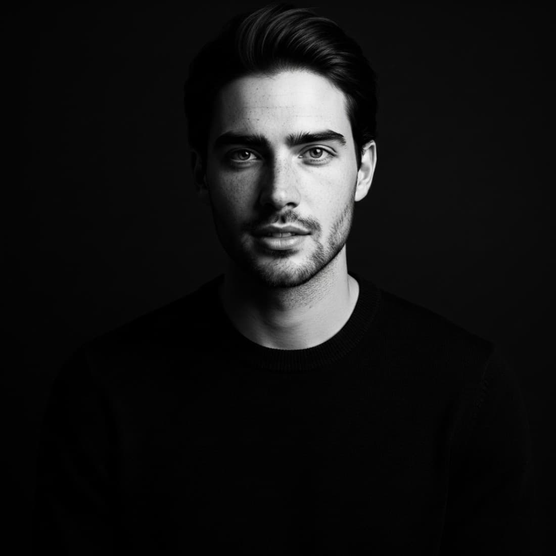 Black-and-White Professional LinkedIn & Instagram Portrait: Google Imagen prompts, Nano Banana prompts, Midjourney prompts, ChatGPT prompts, DALL-E prompts Prompt