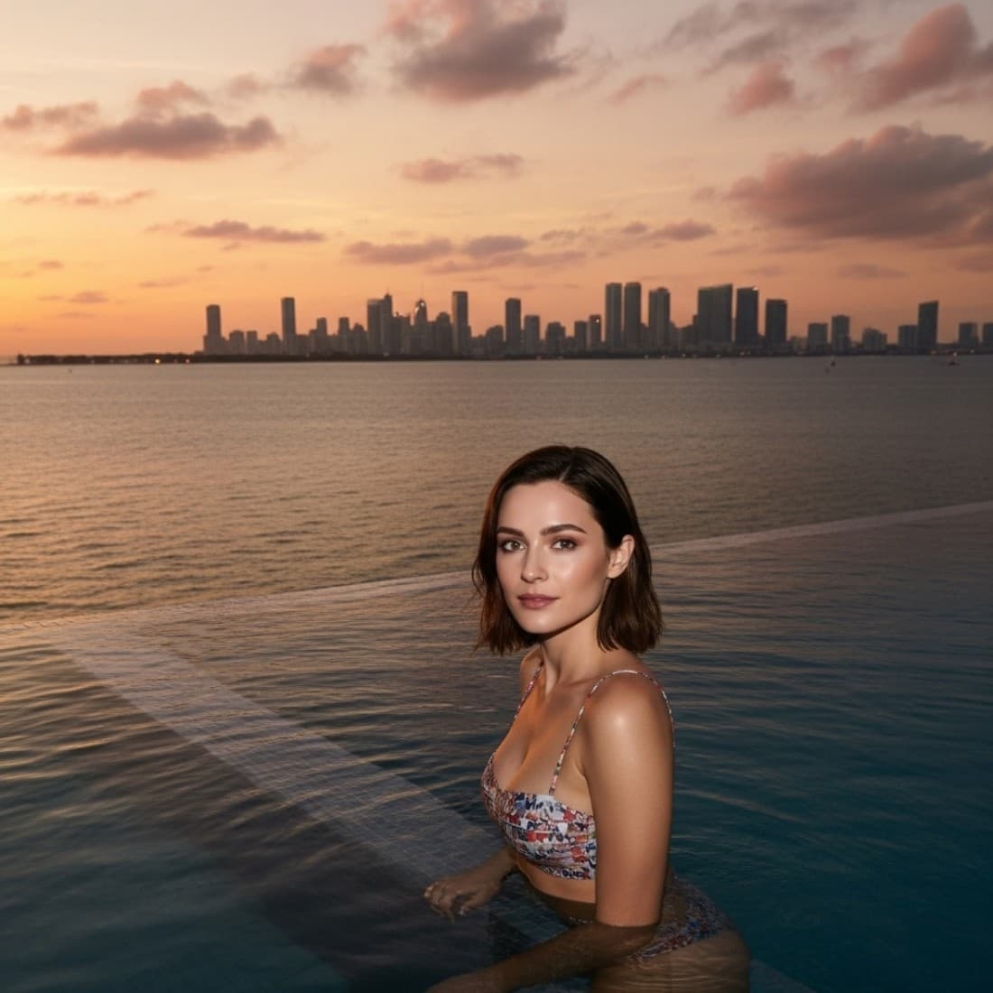 Women's Social Media Miami Rooftop Pool Photography: Google Imagen prompts, Nano Banana prompts, Midjourney prompts, ChatGPT prompts, DALL-E prompts Prompt