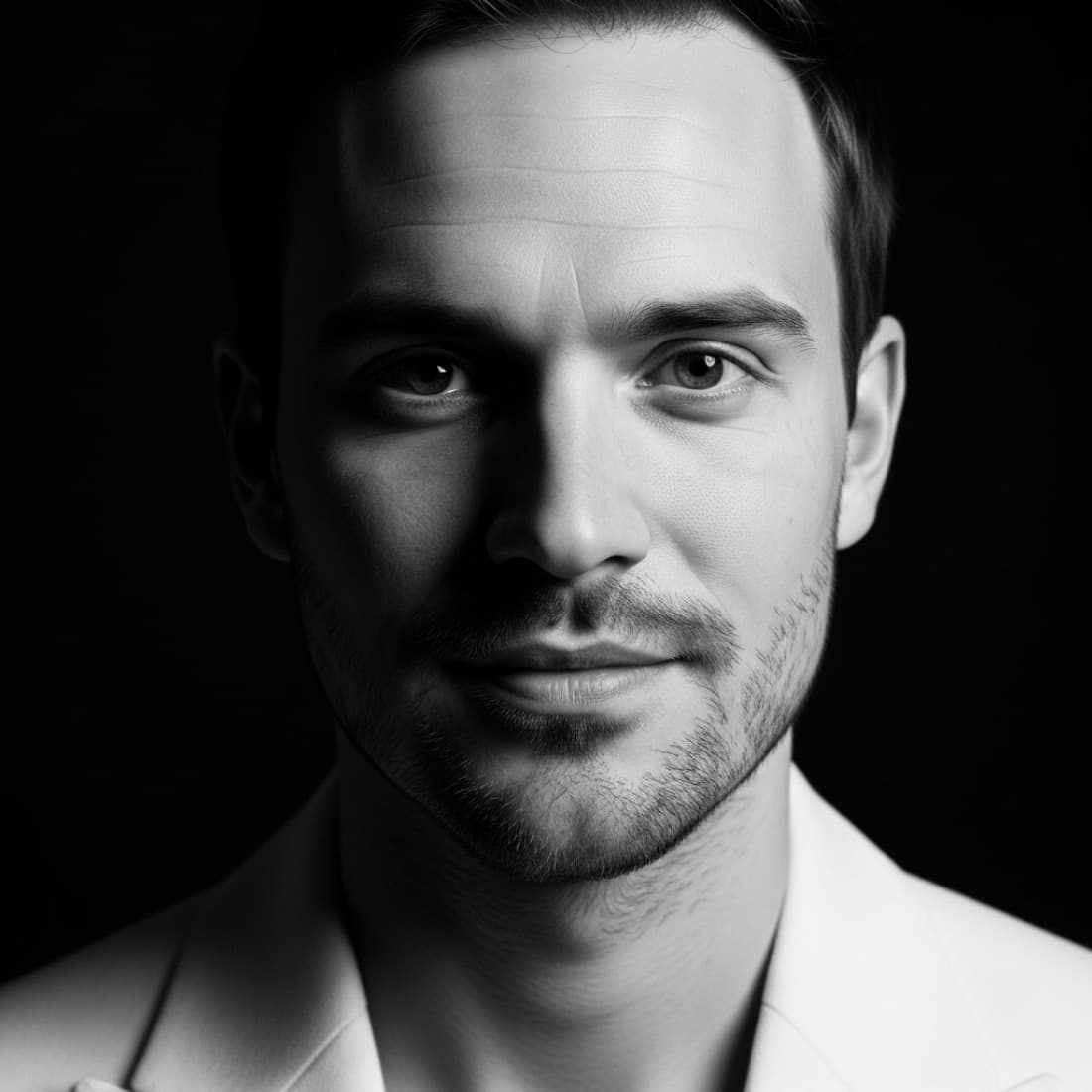 Social Media LinkedIn & Instagram Cinematic Black Background Portrait: LinkedIn profile photos, Instagram portraits, WhatsApp profile photos, social media headshots, AI-generated professional portraits Prompt