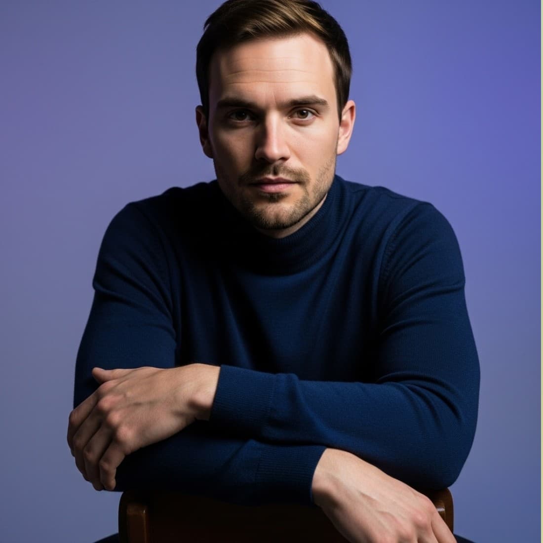 Men's Forward Leaning Turtleneck AI Professional Dating Profile: Google Imagen prompts, Nano Banana prompts, Midjourney prompts, ChatGPT prompts, DALL-E prompts Prompt
